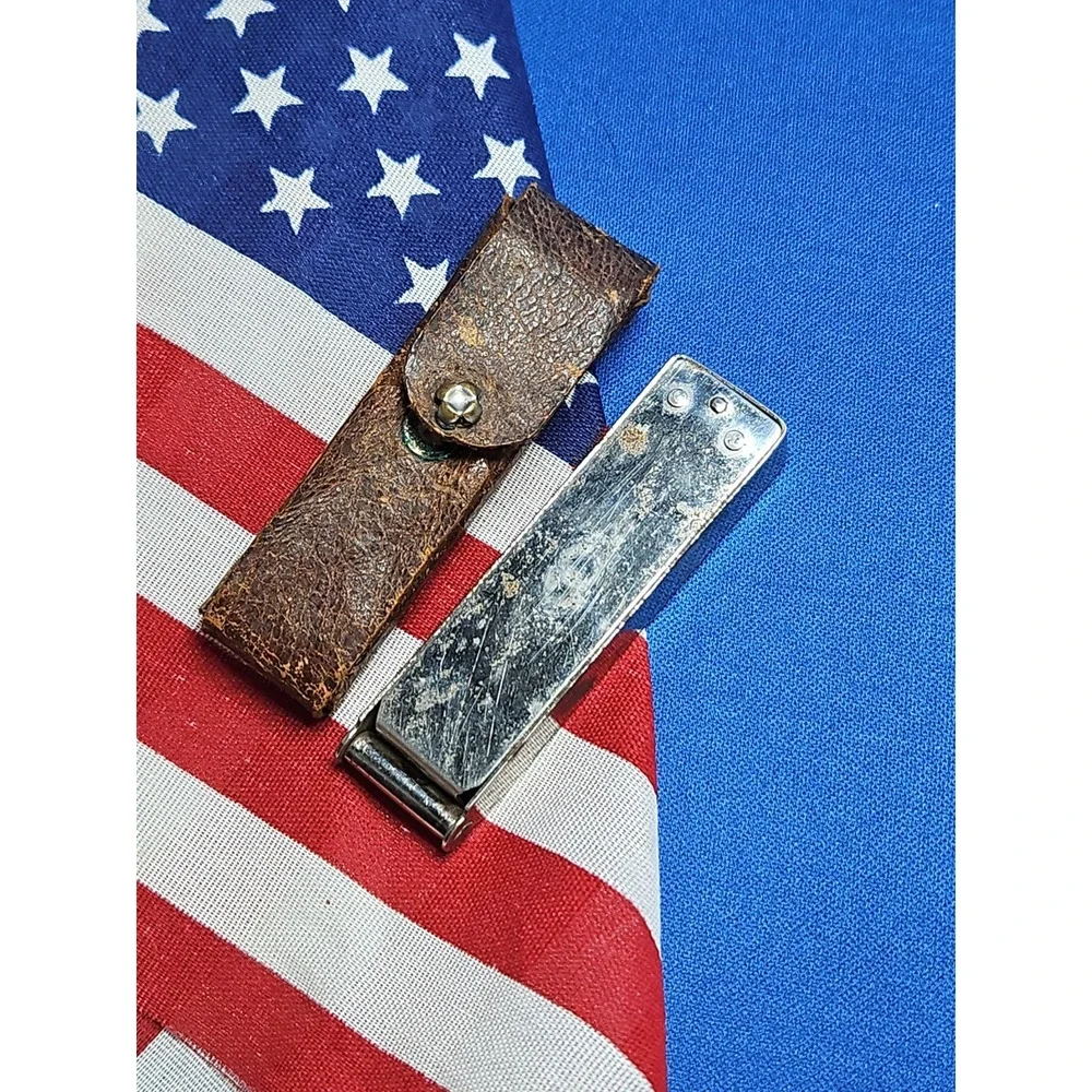 Midget Folding Telescoping Travel Hanger Garments Antique 1916 w/Case